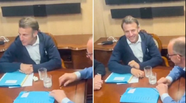 Una supuesta bolsita con cocaína en el escritorio de Emmanuel Macron