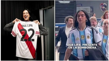Dua Lipa sorprendió al llegar a la Bombonera para el Superclásico Boca y River